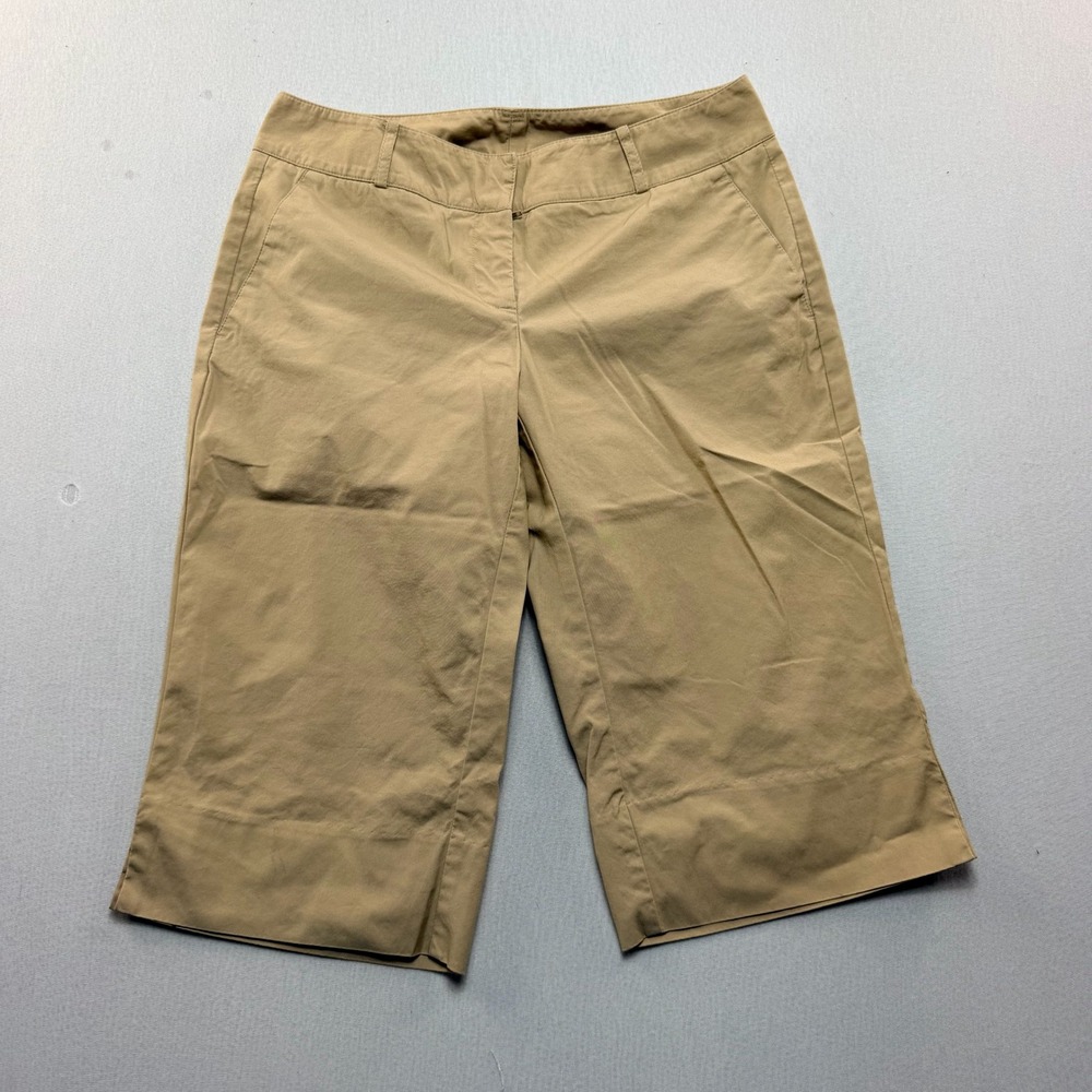 New York & Company Capri Pants Women Size Two Tan Excellent Stretch Khaki Crop